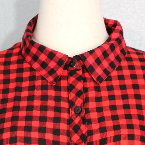 Love Notes Cabin Buffalo Button Down Peplum Top Size M - Picture 10 of 10